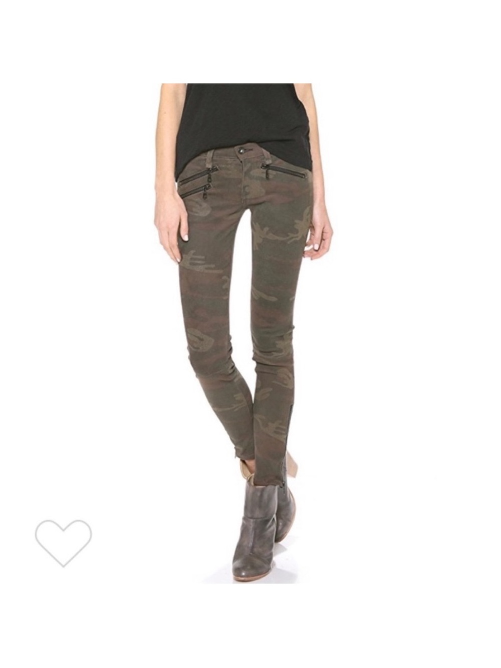 RARE🔹 Rag & Bone Skinny Camo Print  lamb Leather Pants size 27